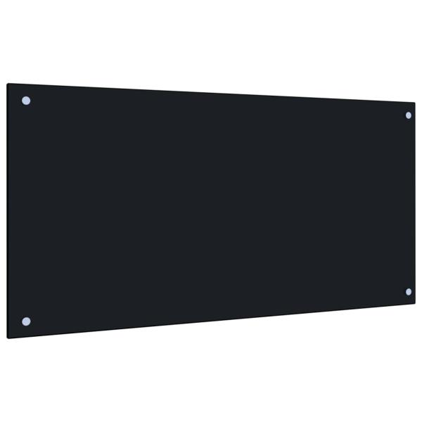  Küchenrückwand Schwarz 100x50 cm Hartglas