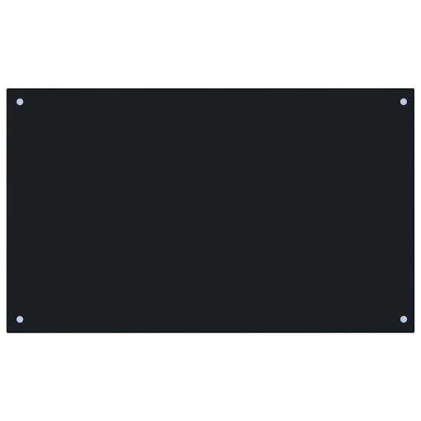 Küchenrückwand Schwarz 100x60 cm Hartglas