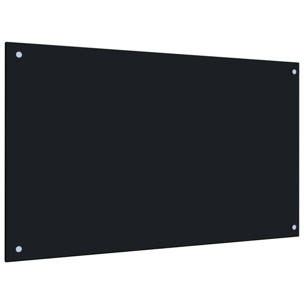  Küchenrückwand Schwarz 100x60 cm Hartglas