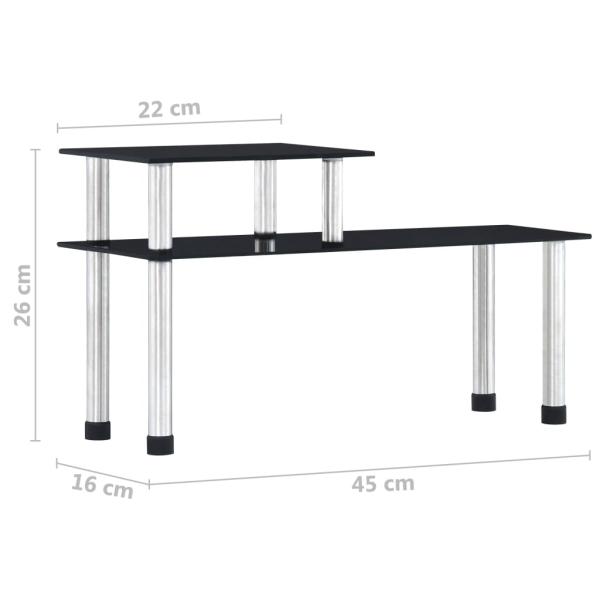 Küchenregal Schwarz 45×16×26 cm Hartglas