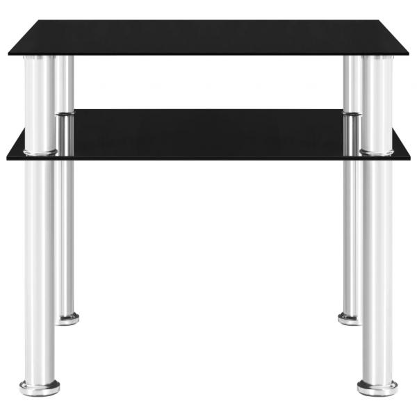 Beistelltisch Schwarz 45x50x45 cm Hartglas