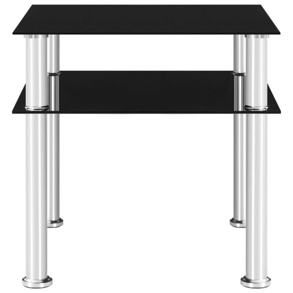 Beistelltisch Schwarz 45x50x45 cm Hartglas