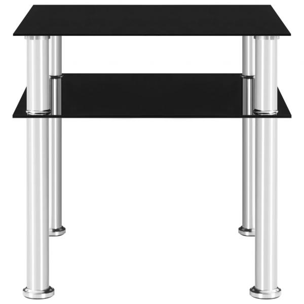 Beistelltisch Schwarz 45x50x45 cm Hartglas