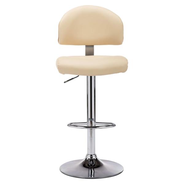 Barhocker 2 Stk. Cremeweiß Kunstleder 