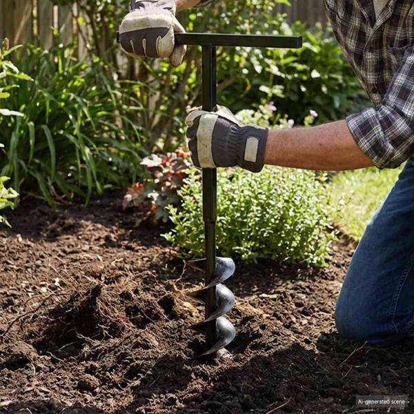 Erdbohrer mit Griff 120 mm Verlängerungsrohr 9 m