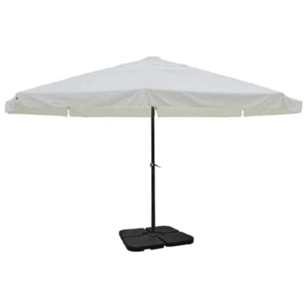 ARDEBO.de - Sonnenschirm Aluminium weiss mit Schirmständer