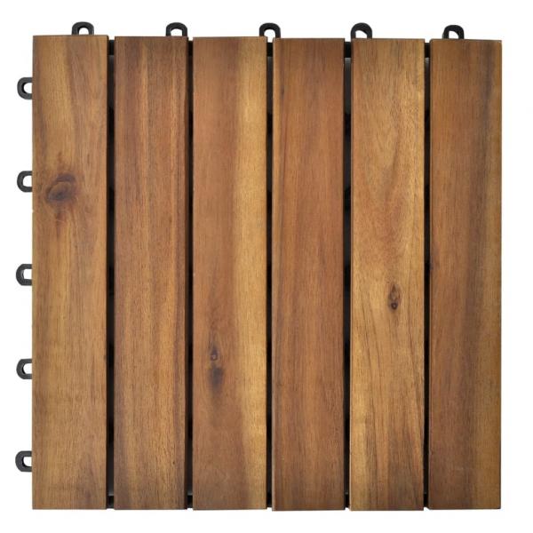 Terrassenfliesen 30 Stk. Vertikales Muster 30x30 cm Akazienholz