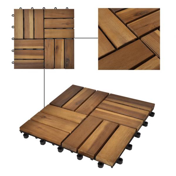 Terrassenfliesen 30 Stk. 30x30 cm Akazienholz