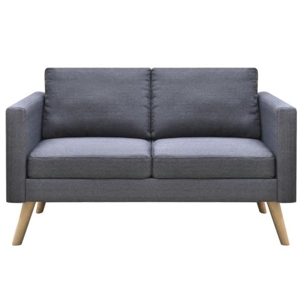 Sofa Set 2-Sitzer und 3-Sitzer Stoff Dunkelgrau 