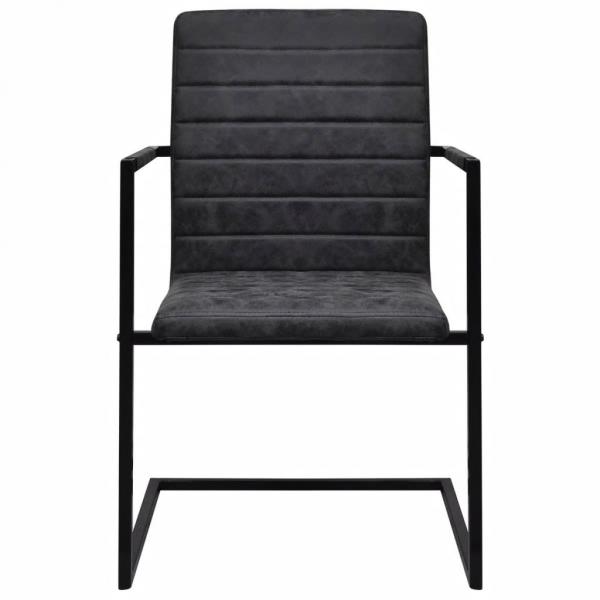Freischwinger 4 Stk. Schwarz Kunstleder