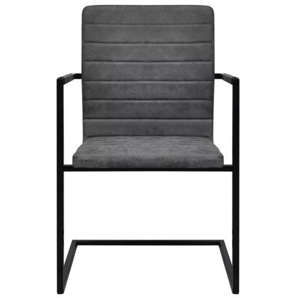 Freischwinger 6 Stk. Grau Kunstleder