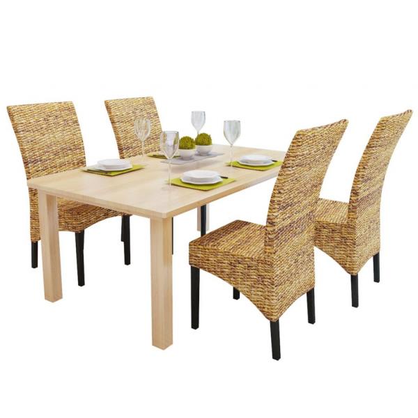 ARDEBO.de - Esszimmerstühle 4 Stk. Abaca und Mango Massivholz