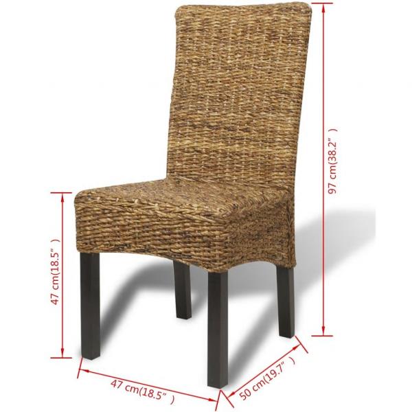 Esszimmerstühle 4 Stk. Abaca und Mango Massivholz