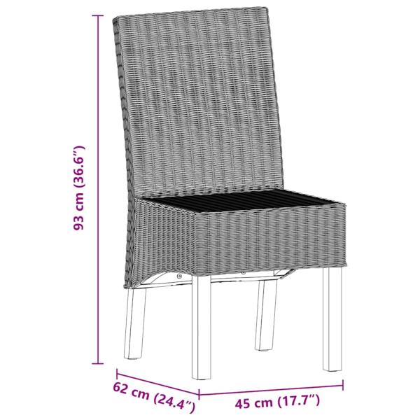 Esszimmerstühle 6 Stk. Natur Rattan Braun 