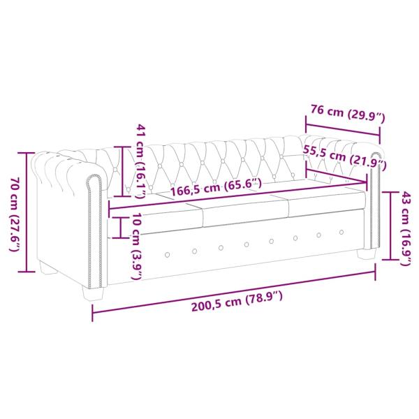 Chesterfield-Sofas 2-Sitzer und 3-Sitzer Braun