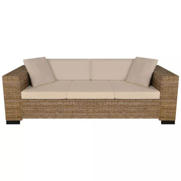 Sofa-Set 2-Sitzer und 3-Sitzer Echtes Rattan 