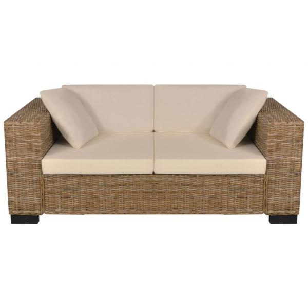 Sofa-Set 2-Sitzer und 3-Sitzer Echtes Rattan 