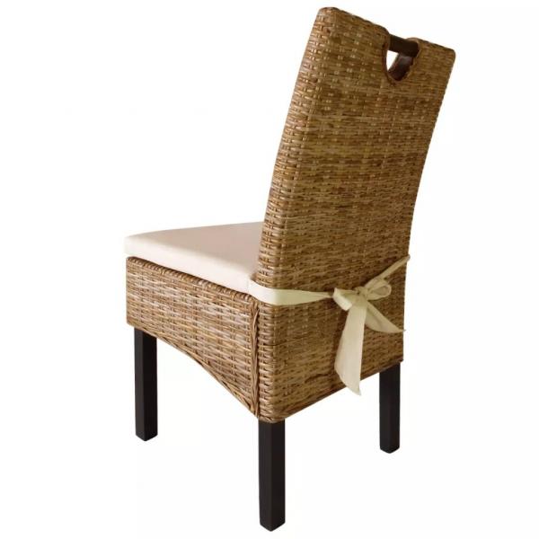 Esszimmerstühle 6 Stk. Kubu-Rattan Mangoholz 