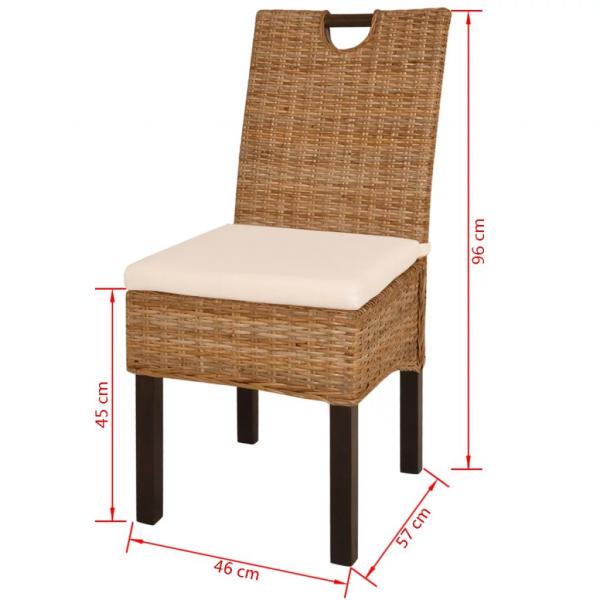 Esszimmerstühle 6 Stk. Kubu-Rattan Mangoholz 