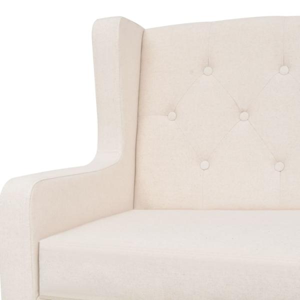 2-tlg. Sofa-Set Stoff Cremeweiß