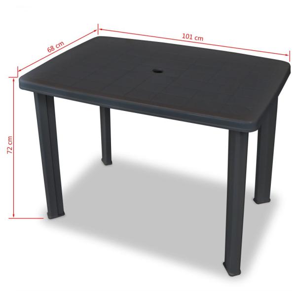 3-tlg. Bistro-Set Kunststoff Anthrazit