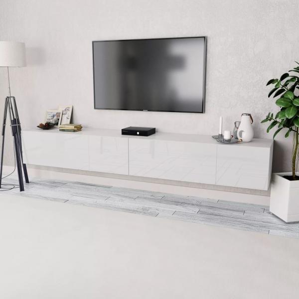 ARDEBO.de - TV-Schränke 2 Stk. Holzwerkstoff 120x40x34 cm Hochglanz Weiß