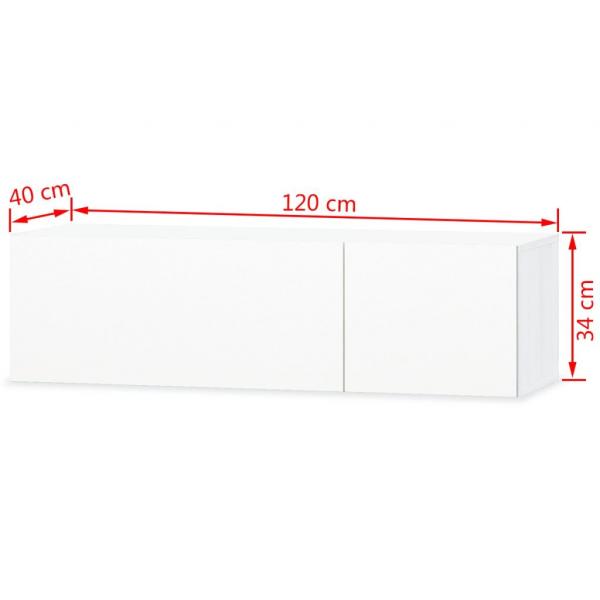 TV-Schränke 2 Stk. Holzwerkstoff 120x40x34 cm Hochglanz Weiß