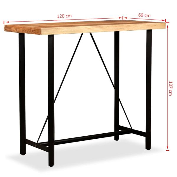 Bar-Set 5-tlg. Akazie Massivholz, Echtleder und Canvas