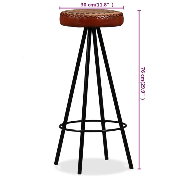 3-tlg. Bar-Set Altholz Massiv, Echtleder und Canvas