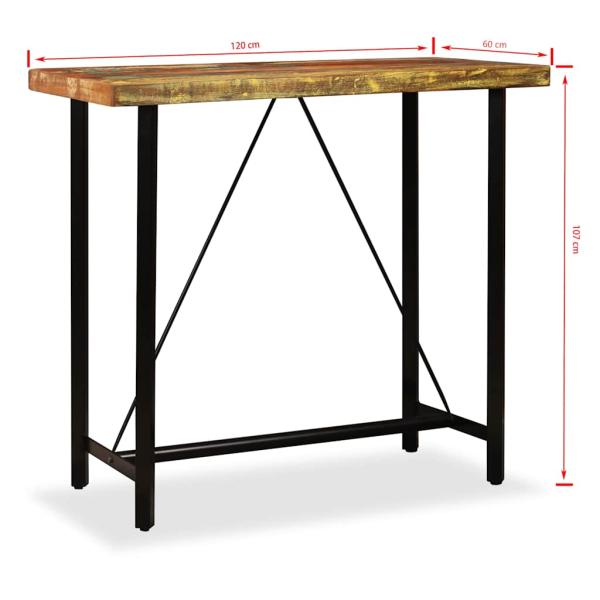 5-tlg. Bar-Set Altholz Massiv, Echtleder und Canvas