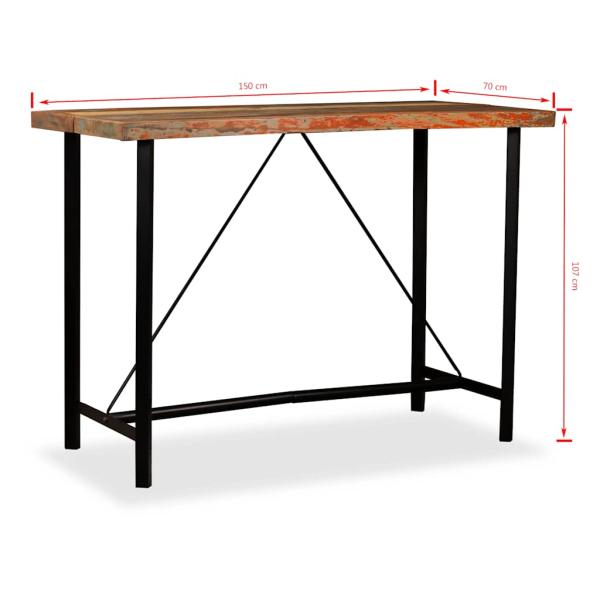 7-tlg. Bar-Set Altholz Massiv, Echtleder und Canvas
