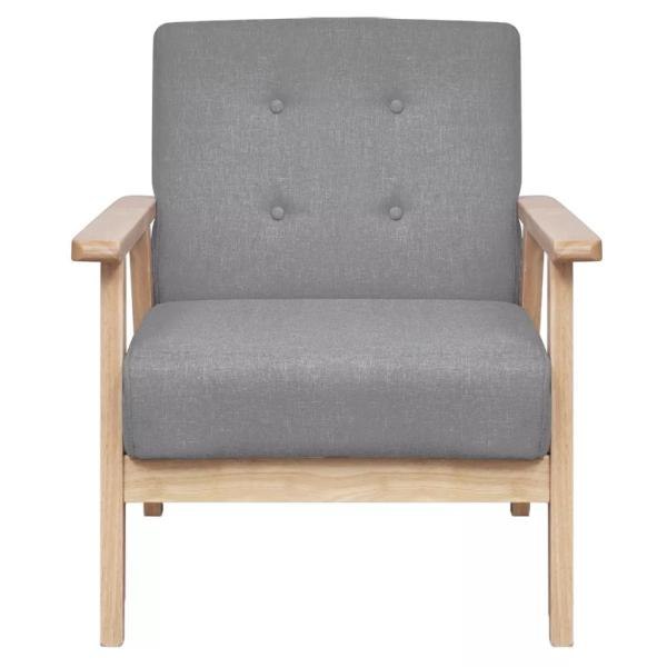 Sofa-Set 2-tlg. Stoff Hellgrau
