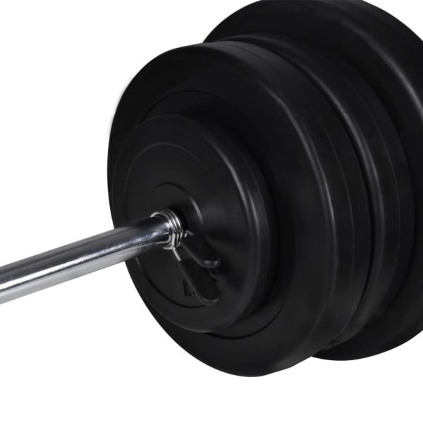 Kraftturm zur Wandmontage mit Lang- und Kurzhantel-Set 60,5 kg