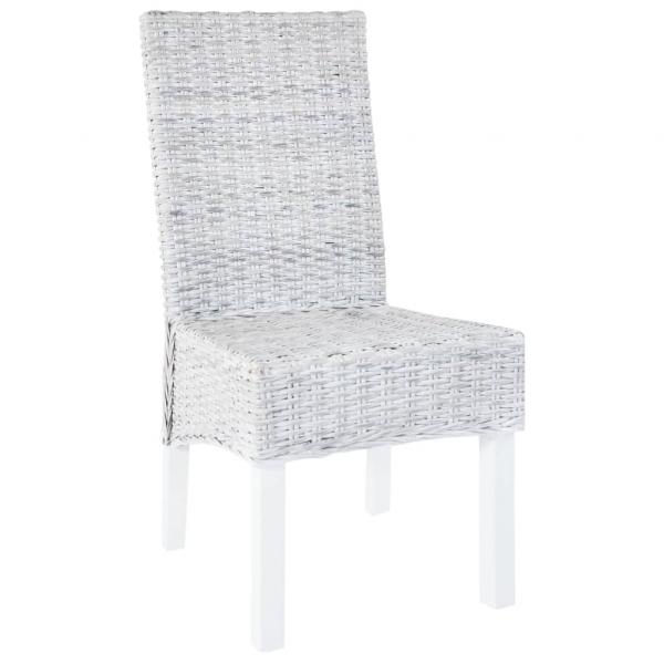 Esszimmerstühle 4 Stk. Hellbraun Kubu Rattan und Mangoholz 