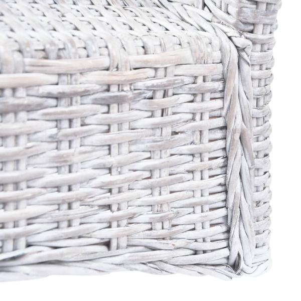 Esszimmerstühle 4 Stk. Hellbraun Kubu Rattan und Mangoholz 