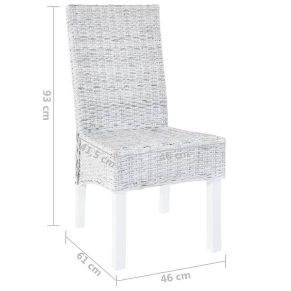 Esszimmerstühle 6 Stk. Hellbraun Kubu Rattan und Mangoholz 