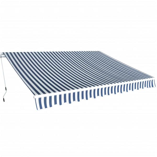 ARDEBO.de - Gelenkarmmarkise 350 cm Blau/Weiß