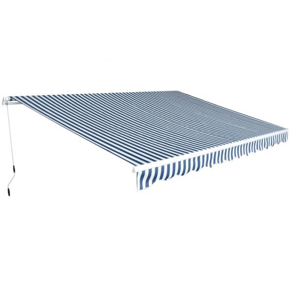 ARDEBO.de - Gelenkarmmarkise 450 cm Blau/Weiß