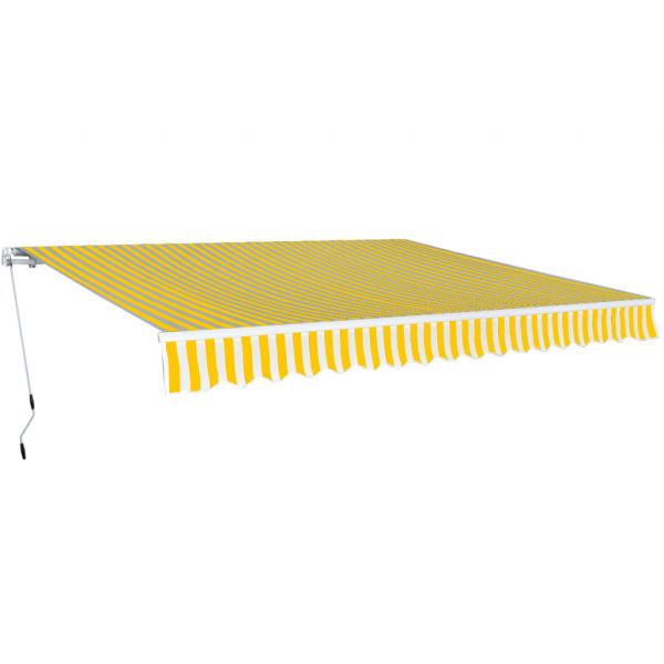 ARDEBO.de - Gelenkarmmarkise 400 cm Gelb/Weiß
