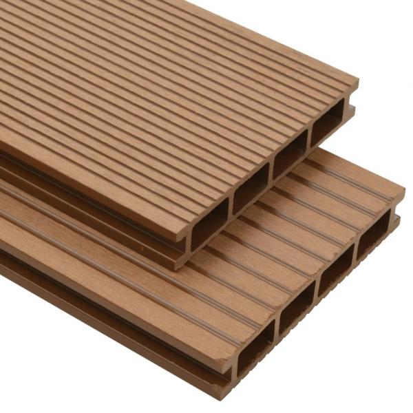 ARDEBO.de - WPC Hohlkammer Terrassendielen mit Zubehör 30 m² 4 m Teak