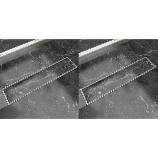 ARDEBO.de - Lineare Duschrinnen 2 Stk. 530 x 140 mm Edelstahl