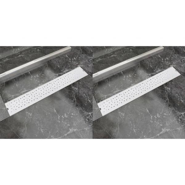 ARDEBO.de - Lineare Duschrinnen 2 Stk. Blasen 730 x 140 mm Edelstahl