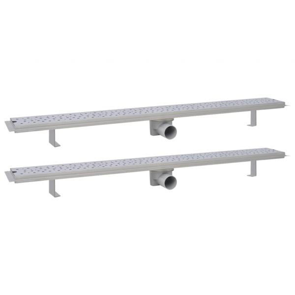 Lineare Duschrinnen 2 Stk. Blasen 1030 x 140 mm Edelstahl