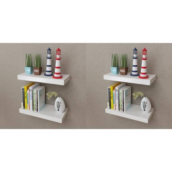 ARDEBO.de - Wandregale 4 Stk. Weiß 40 cm