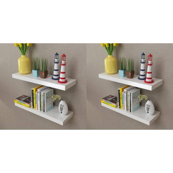 ARDEBO.de - Wandregale 4 Stk. Weiß 60 cm