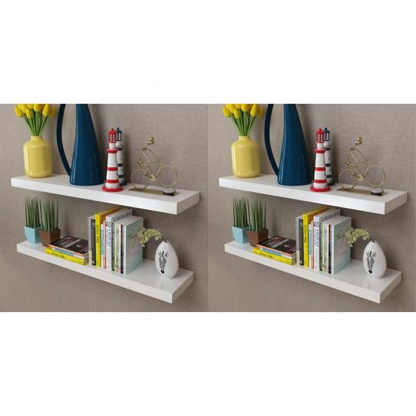 ARDEBO.de - Wandregale 4 Stk. Weiß 80 cm