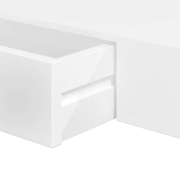 Wandregal Hängeregal mit Schubladen 2 Stk. Weiß 80 cm 