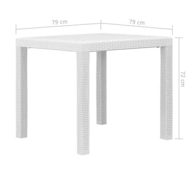 5-tlg. Garten-Essgruppe Kunststoff Weiß Rattan-Optik