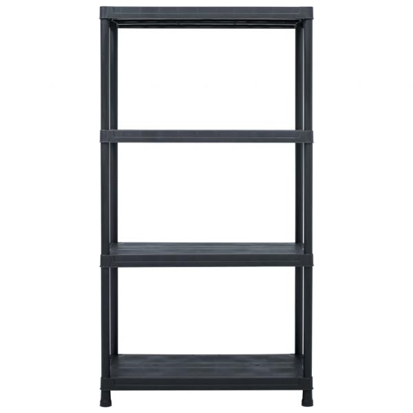 Lagerregale 2 Stk. Schwarz 60 x 30 x 138 cm Kunststoff