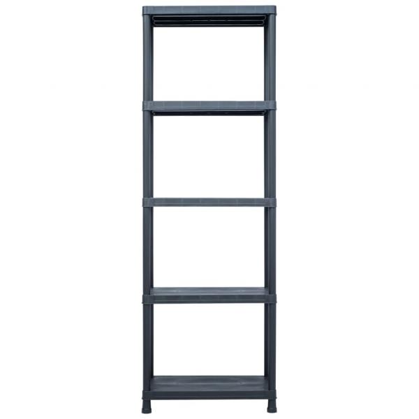 Lagerregale 2 Stk. Schwarz 125 kg 60 x 30 x 180 cm Kunststoff